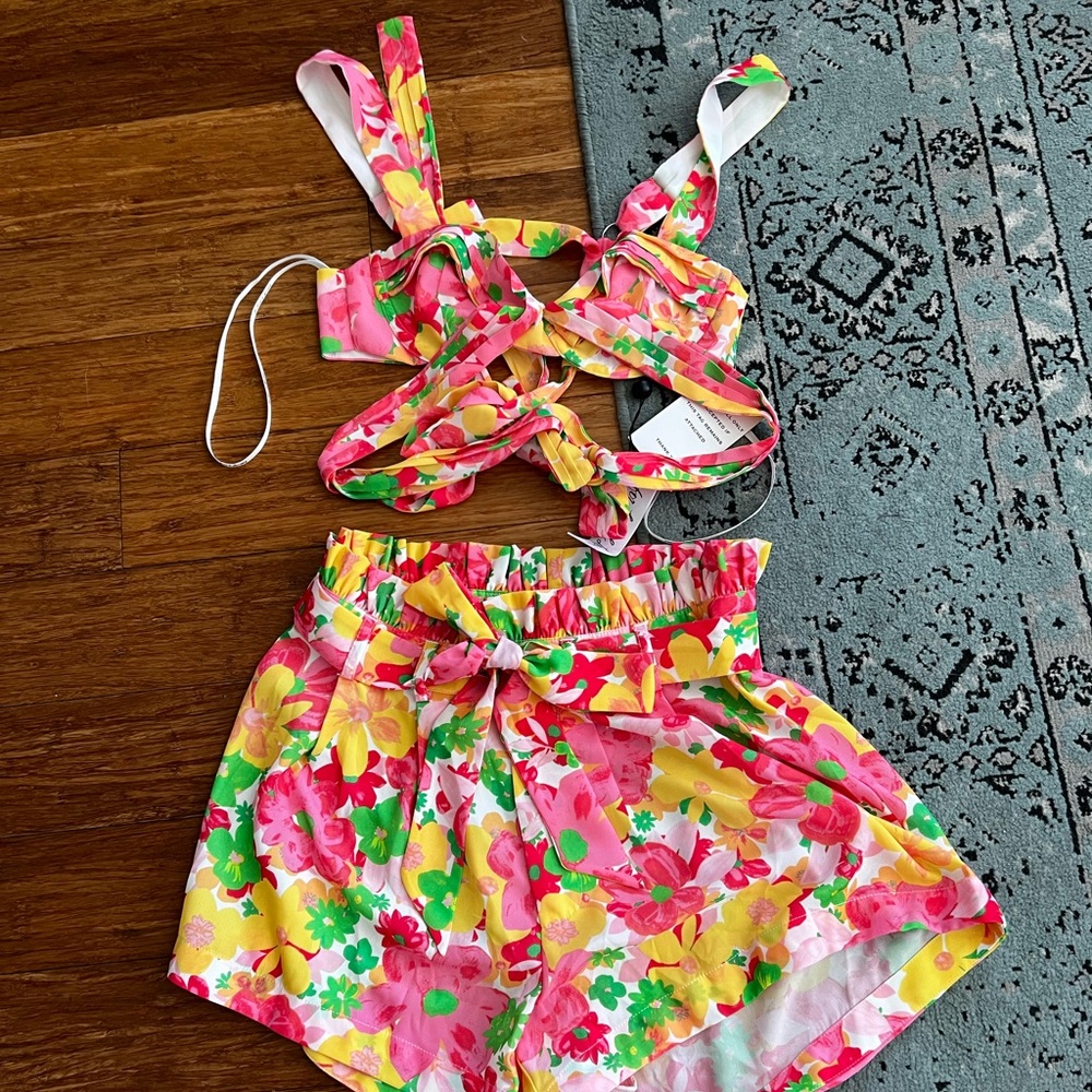NWT For Love and Lemons Set : Avery Bra Top & Miranda Shorts - Picture 4 of 8